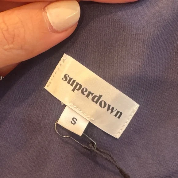 superdown Navy Tropical Leaf Tie-Shoulder One-Piece Romper - Picture 5 of 5